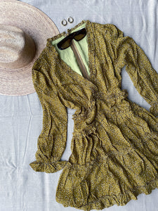 Summer Days Ruffle Dress-Olive