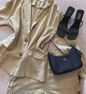 Matcha Typical Oversized Linen Blazer Set