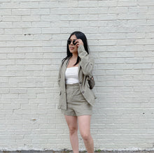 Load image into Gallery viewer, Matcha Typical Oversized Linen Blazer Set
