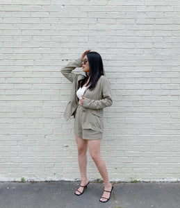 Matcha Typical Oversized Linen Blazer Set