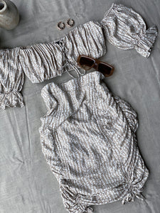 Take Me on Vacay Ruched Skirt Set -Taupe