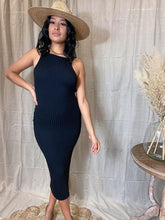 Load image into Gallery viewer, Look Back at it Midi Bodycon Knit Dress - Black
