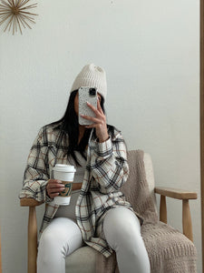 Layer Me Oversized Flannel - Cream