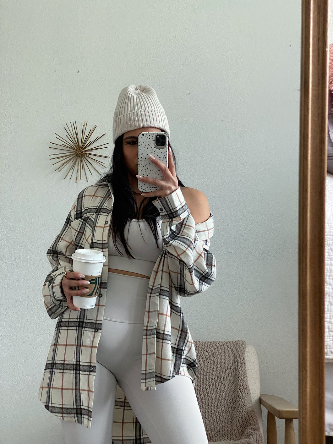 Layer Me Oversized Flannel - Cream